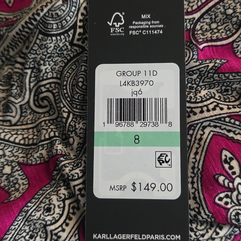 Karl Lagerfeld Paisley Dress, Rare,  Hard To Find! - Picture 16 of 16
